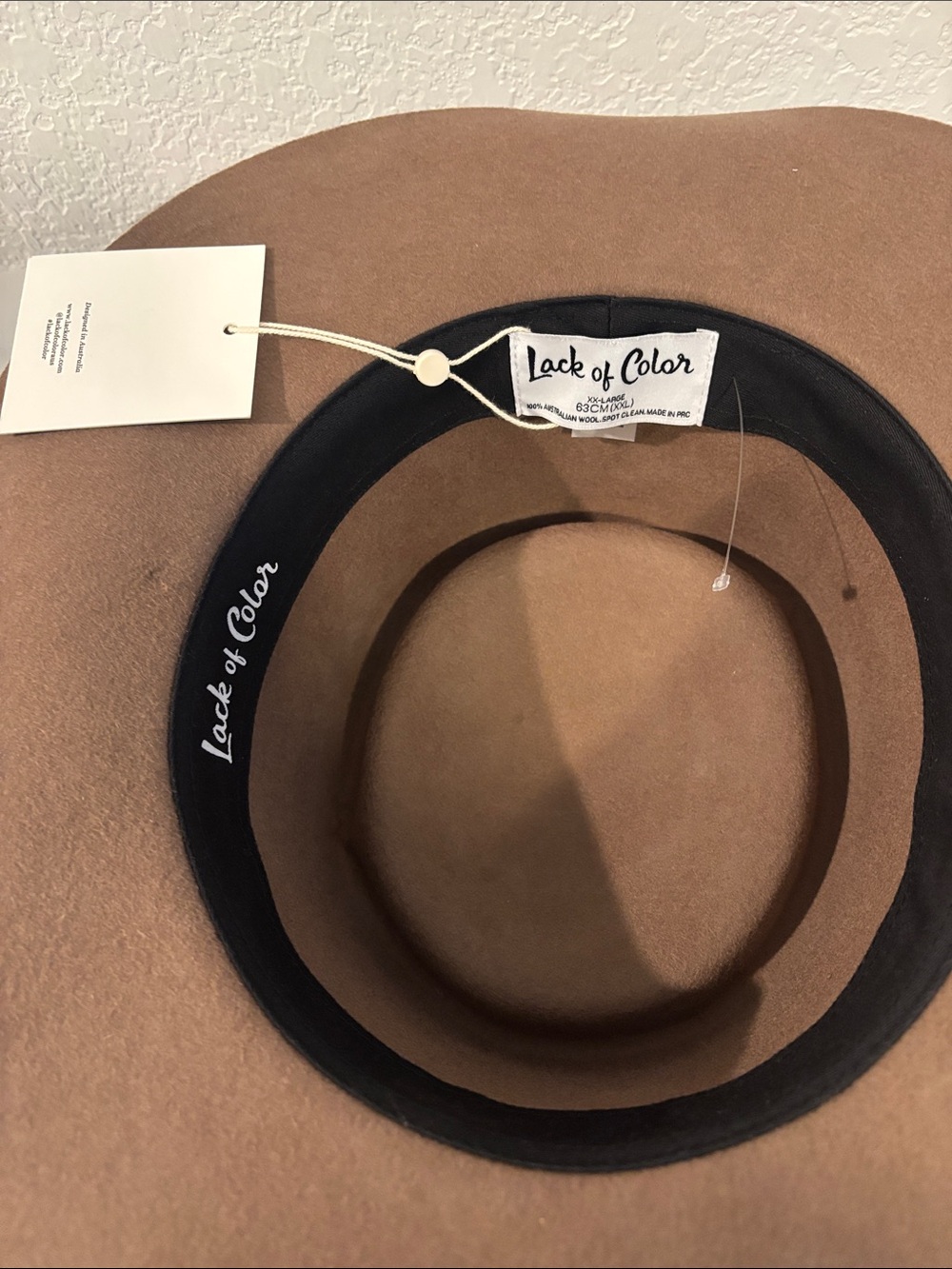 Lack of Color Mirage Boater Dusty brown XXL dipped crown genuine suede band NWT - Picture 6 of 15